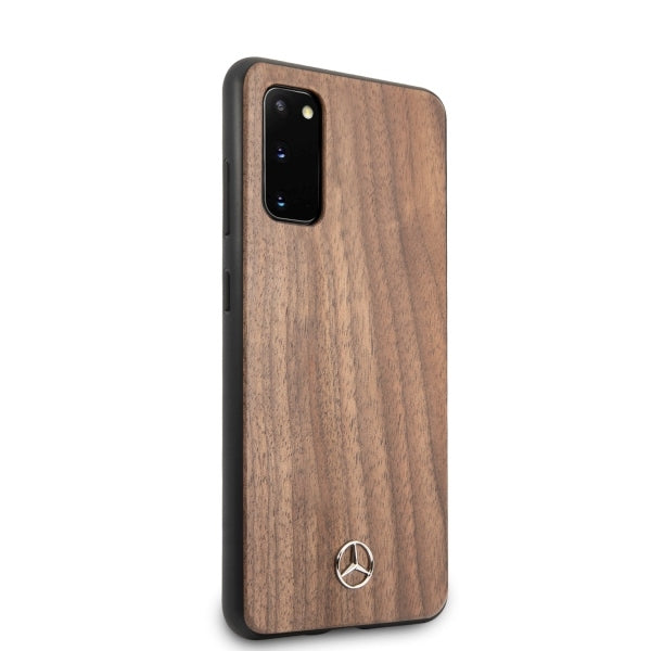 Mercedes Wood Line Walnut Case for Samsung Galaxy S20 - Brown