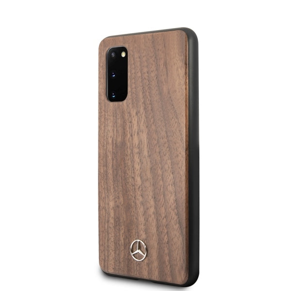 Mercedes Wood Line Walnut Case for Samsung Galaxy S20 - Brown