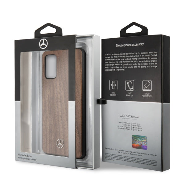 Mercedes Wood Line Walnut Case for Samsung Galaxy S20+ - Brown