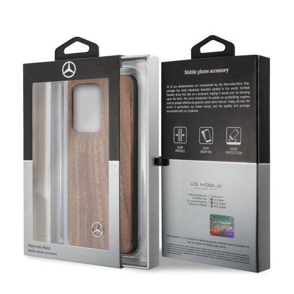 Mercedes Wood Line Walnut Case for Samsung Galaxy S20 Ultra - Brown