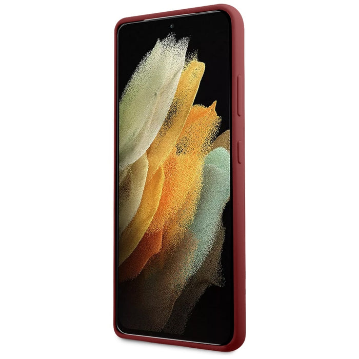 Mercedes Silicone Line Case for Samsung Galaxy S21 Ultra - Red