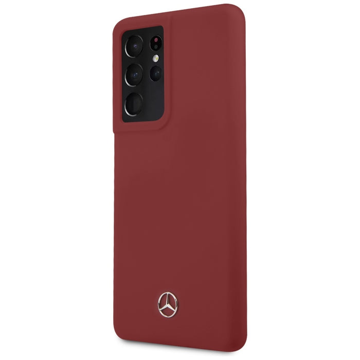 Mercedes Silicone Line Case for Samsung Galaxy S21 Ultra - Red