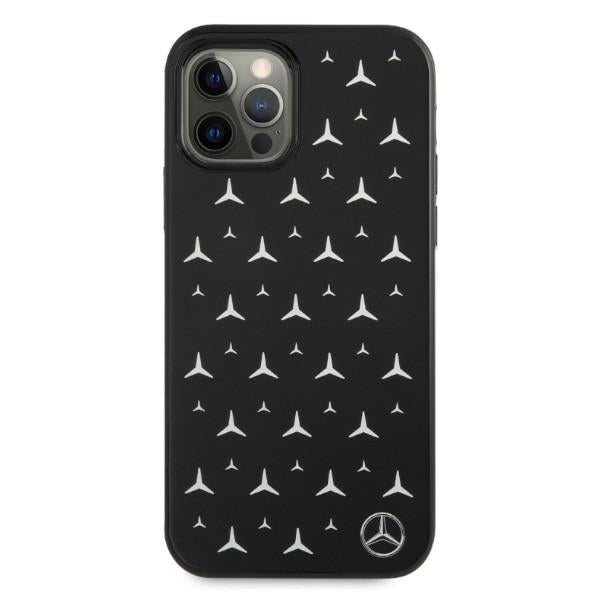 Mercedes Silver Stars Pattern Case for iPhone 12 Pro Max - Black