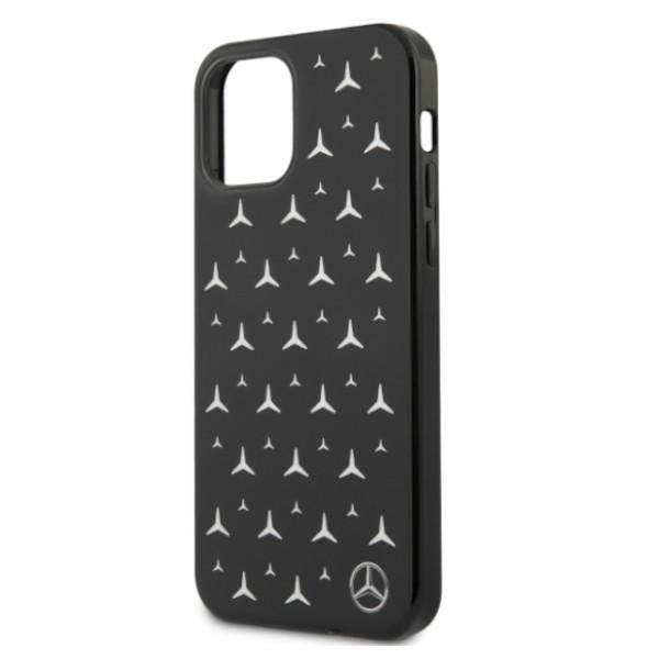 Mercedes Silver Stars Pattern Case for iPhone 12 / iPhone 12 Pro - Black