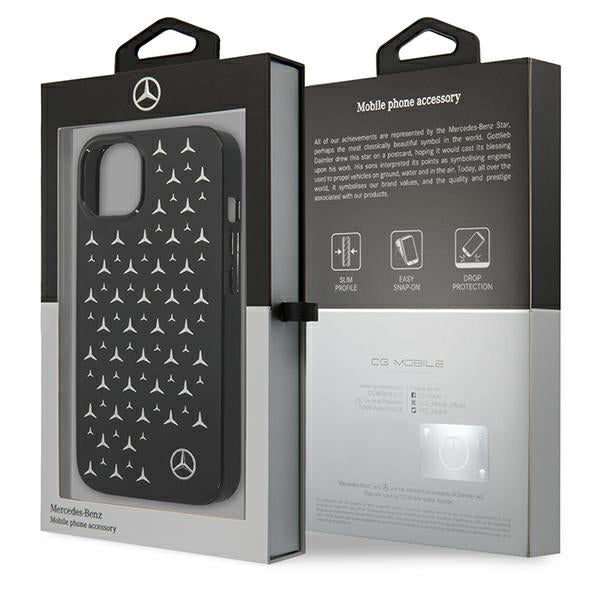 Mercedes Silver Stars Pattern Case for iPhone 13 mini - Black
