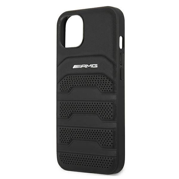 AMG Leather Debossed Lines case for iPhone 13 mini - black
