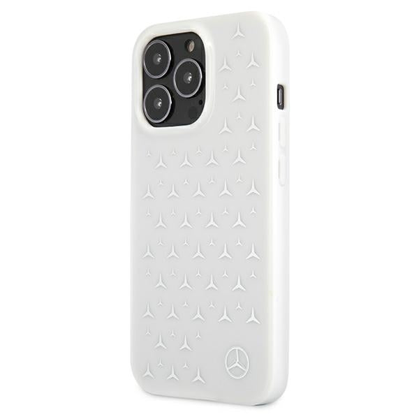 Mercedes Silver Stars Pattern Case for iPhone 13 Pro Max - White
