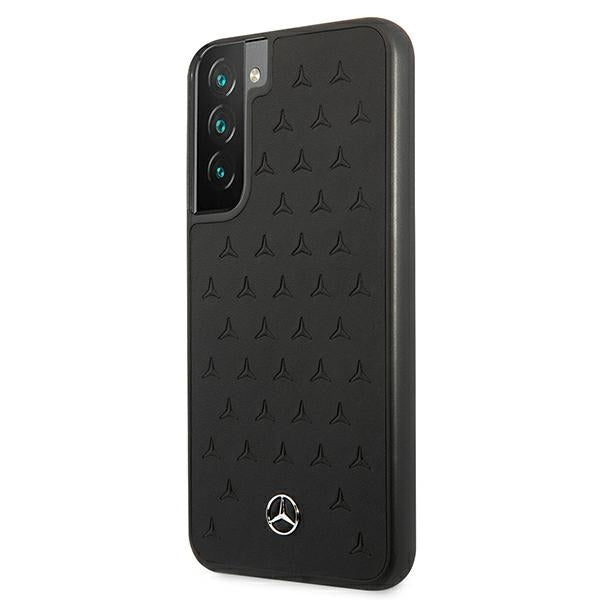 Mercedes Leather Stars Pattern Case for Samsung Galaxy S22+ - Black