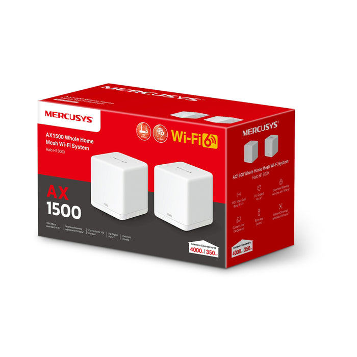 MESH SYSTEM MERCUSYS Halo H1500X 2-pack Dual-band, WI-FI 6, Gigabit