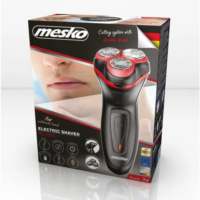 Mesko MS 2926 men’s shaver Rotation shaver Trimmer Black,Red - ShaversAGD-GOL<<<Home Appliance - ProductsAGD<<<ActionPL