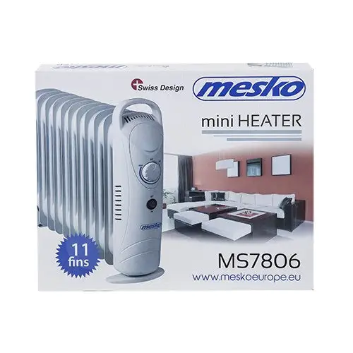 Mesko MS 7806 electric space heater Oil electric space heater Indoor White 1200 W - Oil radiatorsAGD-GRO<<<Home