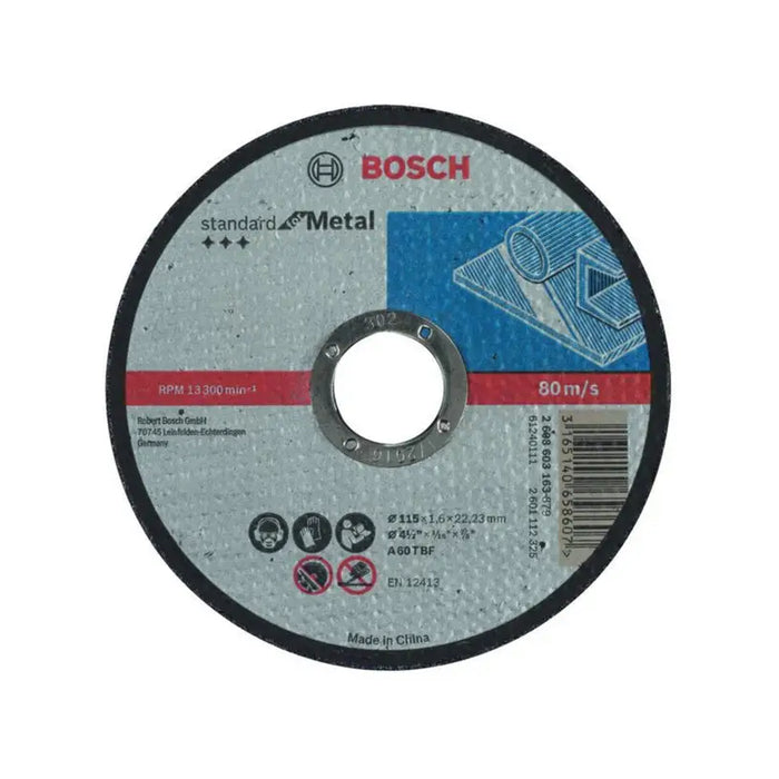 METAL CUTTING DISC BOSCH 115x1.6x22.23 - Дискове за ъглошлайфи<<<Консумативи за електроинструменти<<<Инструменти и