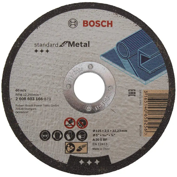 METAL CUTTING DISC BOSCH 125x2.5x22.23 - Дискове за ъглошлайфи<<<Консумативи за електроинструменти<<<Инструменти и