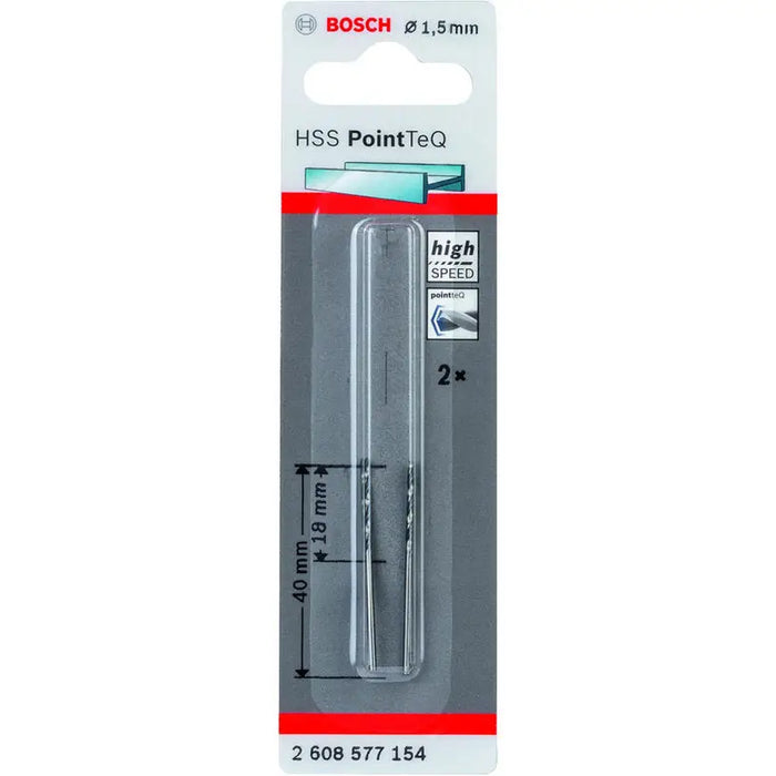 METAL DRILL BOSCH HSS PointTeQ 1.5x18x40 - Свредла<<<Консумативи за електроинструменти<<<Инструменти и