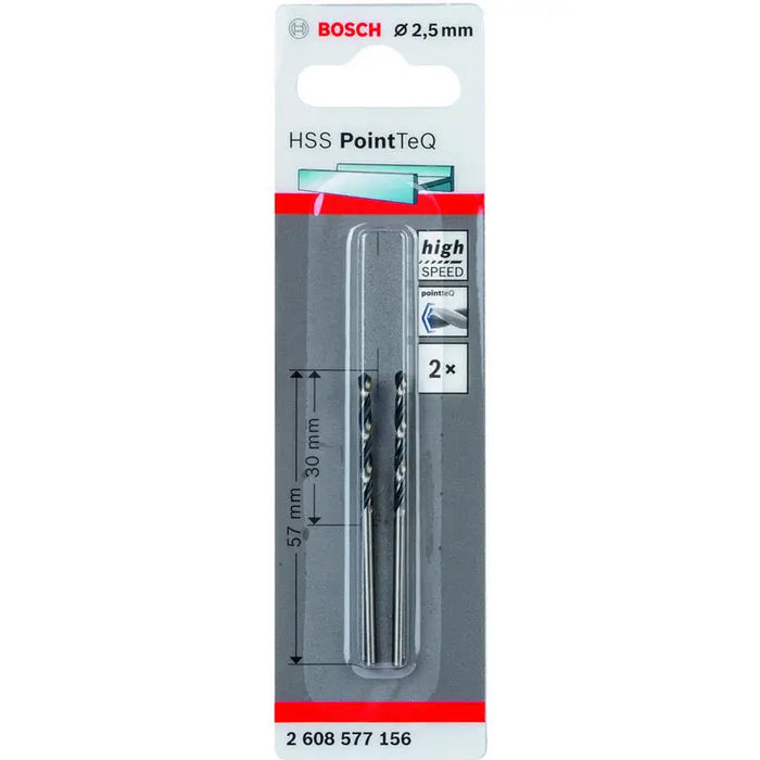 METAL DRILL BOSCH HSS PointTeQ 2.5x30x57 - Свредла<<<Консумативи за електроинструменти<<<Инструменти и