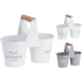 METAL POT Ф23CM DOUBLE WITH HANDLE FZ1000570 - Саксии<<<Саксии кашпи и