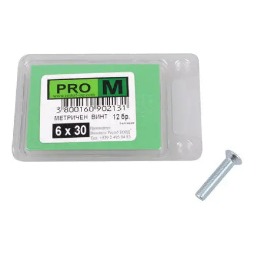 METRIC SCREW 12 PCS. PRO M 6 x 30 MM - Болтове и гайки<<<Винтове и болтови съединения<<<Инструменти и