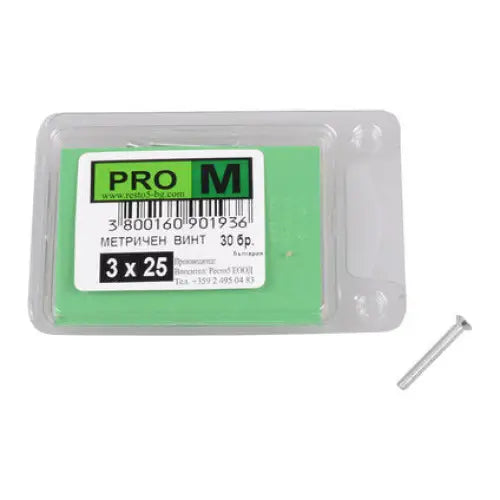 METRIC SCREW 30 PCS. PRO M 3 x 25 MM - Болтове и гайки<<<Винтове и болтови съединения<<<Инструменти и
