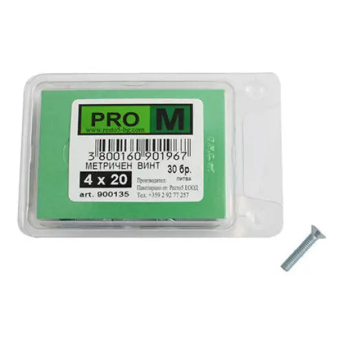 METRIC SCREW 30 PCS. PRO M 4 x 20 MM - Болтове и гайки<<<Винтове и болтови съединения<<<Инструменти и