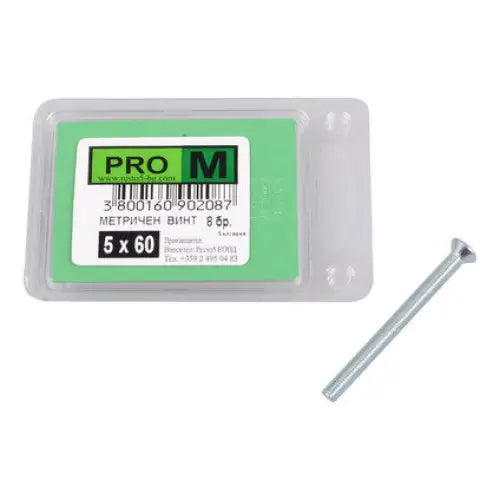 METRIC SCREW 8 PCS. PRO M 5 x 60 MM - Болтове и гайки<<<Винтове и болтови съединения<<<Инструменти и