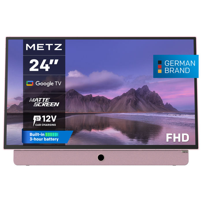 METZ Portable TV 24MPE7300Z 24" LED FHD(1920x1080) GoogleTV, HDR10, pink