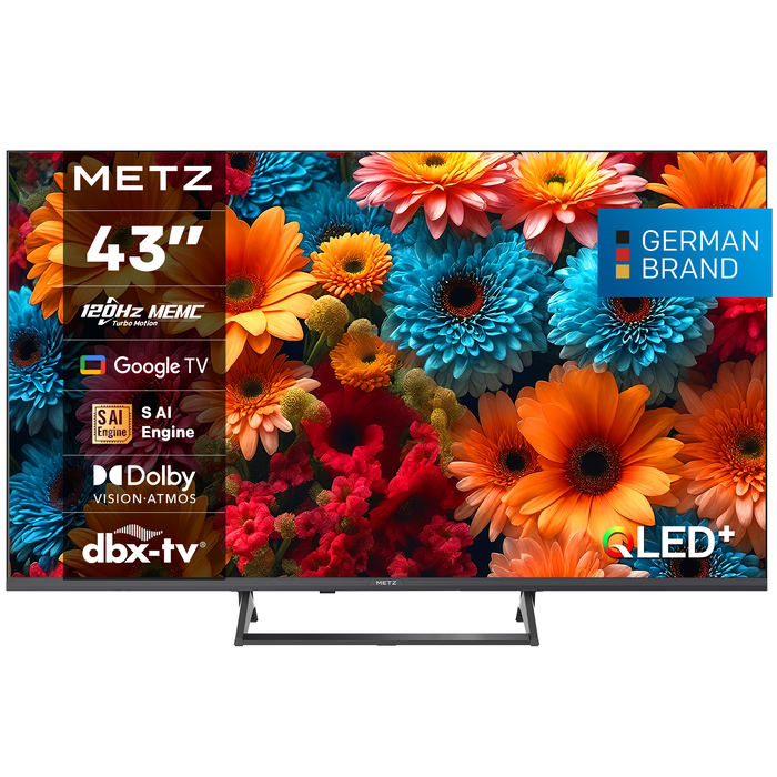 METZ TV 43" 43MQF7500Z UHD 4K QLED SMART TV, Google TV, Class G