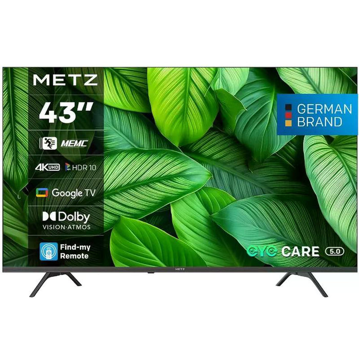 METZ TV 43" 43MUF7000Z UHD LED SMART TV, 4K, Google TV, Class F