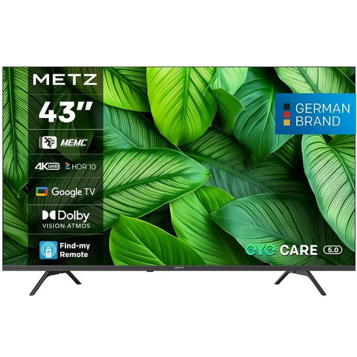 METZ TV 43" 43MUF7000Z UHD LED SMART TV, 4K, Google TV, Class F