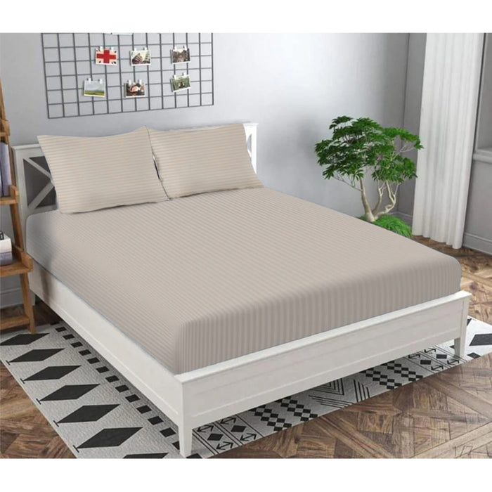 SHEET WITH ELASTIC 160X200 CM AND 2 COVERS 50X70 CM MIABELLA HOME BEIGE