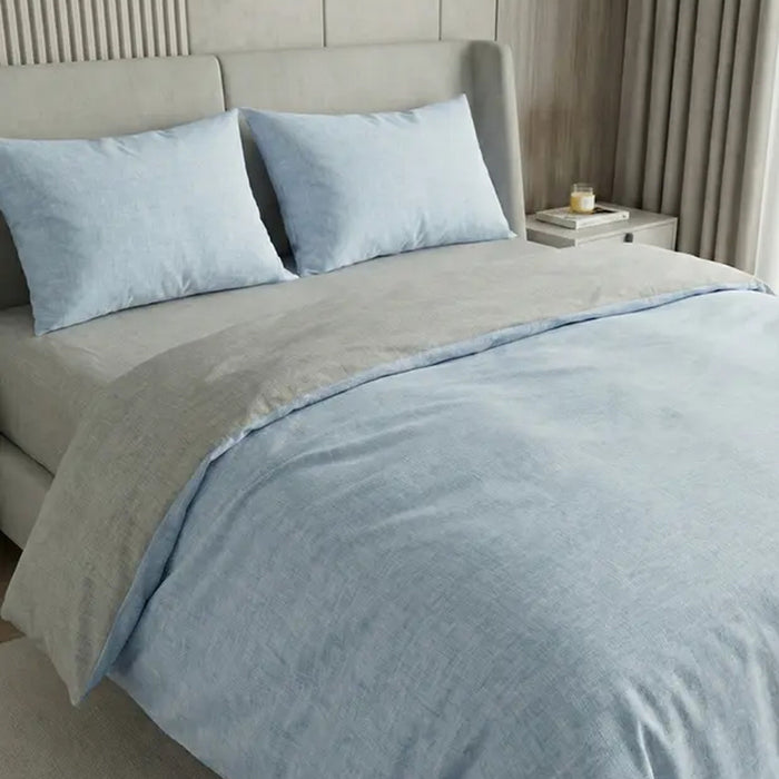 DOUBLE BEDROOM SET 4 PIECES MIABELLA HOME POLYCOTTON BLUE