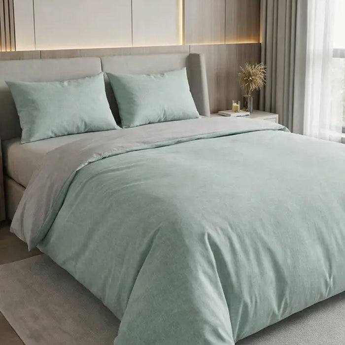 DOUBLE BEDROOM SET 4 PIECES MIABELLA HOME POLYCOTTON MINT