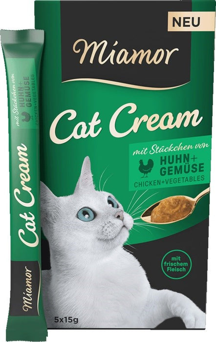 MIAMOR Cat Cream Chicken with vegetables - cat treats - 5x15g
