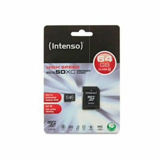 Micro SD Memory Card with Adaptor INTENSO 3413490 64 GB 64 GB - Компютър Мрежи и компоненти<<<Компютри|