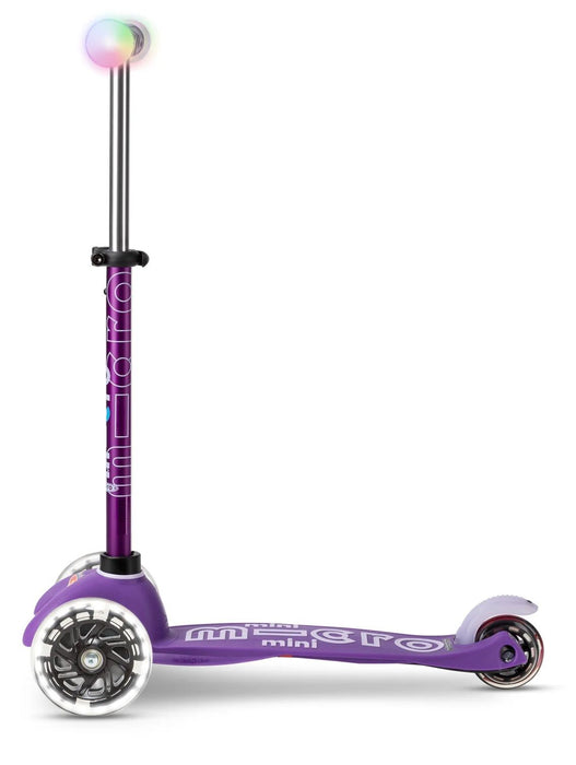 Children's scooter Micro - Mini Deluxe Magic LED, Purple