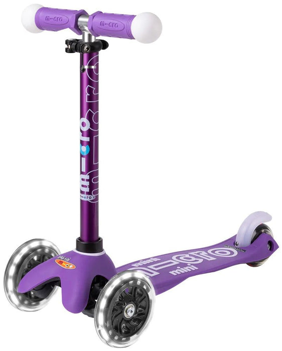 Children's scooter Micro - Mini Deluxe Magic LED, Purple