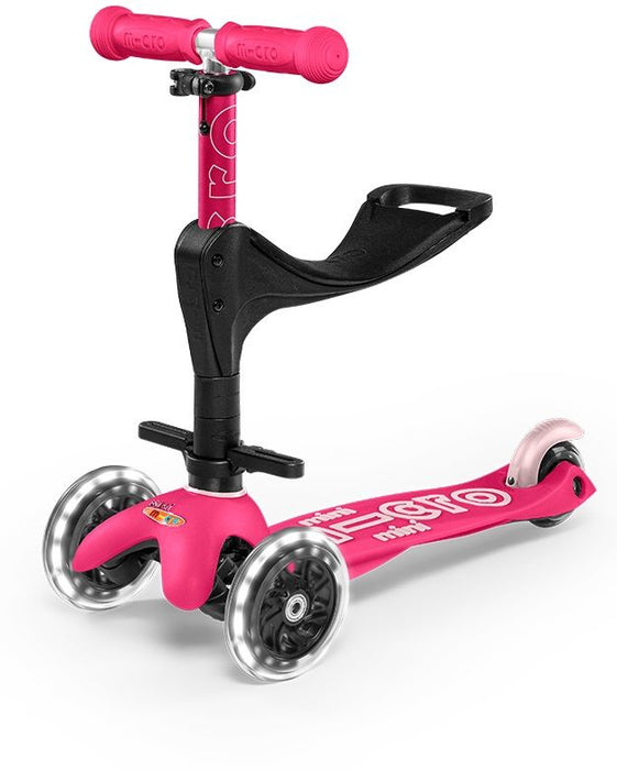 Детска тротинетка 3 в 1 Micro - Mini Deluxe Plus LED, Pink