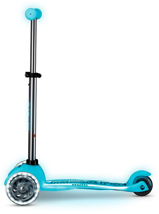 Children's scooter Micro - Mini Deluxe, Glow LED Plus, Glacier Aqua
