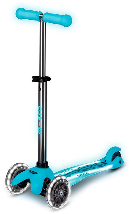 Children's scooter Micro - Mini Deluxe, Glow LED Plus, Glacier Aqua