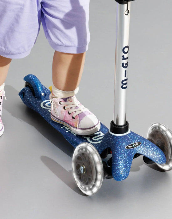 Children's scooter Micro - Mini Deluxe Glitter LED, Navy