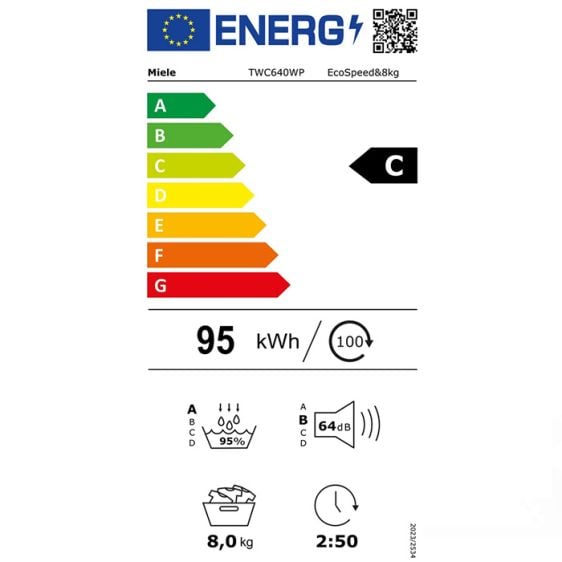 Dryer MIELE TWC640WP EcoSpeed&8kg, Heat pump, EcoDry, Miele@home