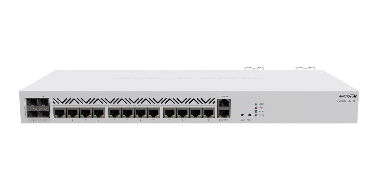 Cloud Router Mikrotik CCR2116-12G-4S+, 13xGigabit LAN, 4xSFP cages, M.2 PCIe slot