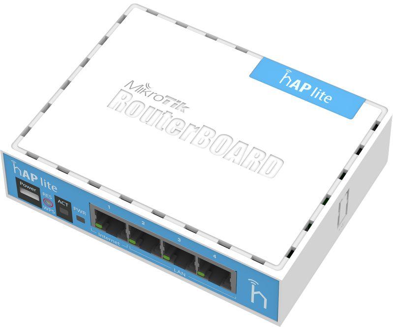 Wireless Access Point MikroTik hAP lite RB941-2nD, 32MB RAM, 4xLAN, built-in 2.4Ghz 802.11b/g/n, Classic