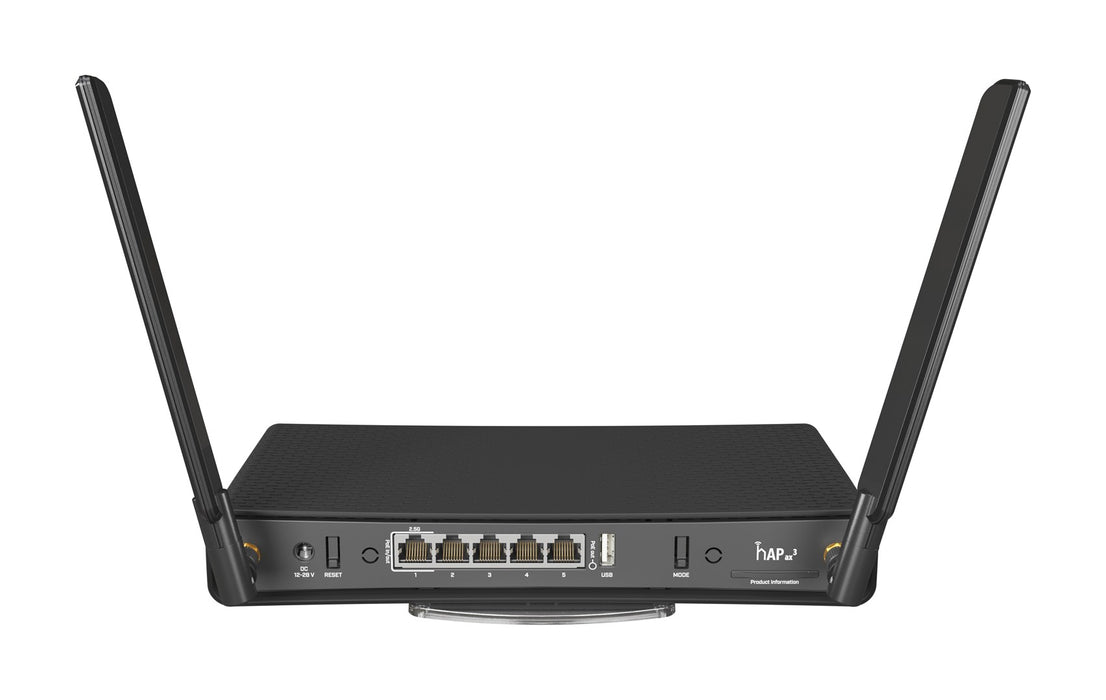 Router MikroTik hAP ax3, 2.4/5 GHz, 574 - 1200 Mbps, 1x PoE-out, Black