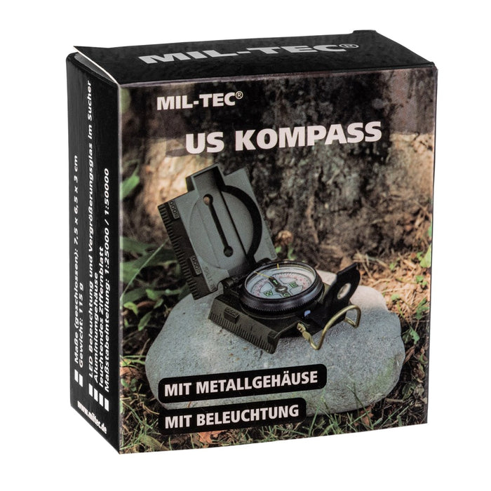 Mil-Tec US Busol with illumination Metal, Olive