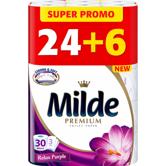 TOILET PAPER PREMIUM 24+6 BR 3 LAYERS MILDE