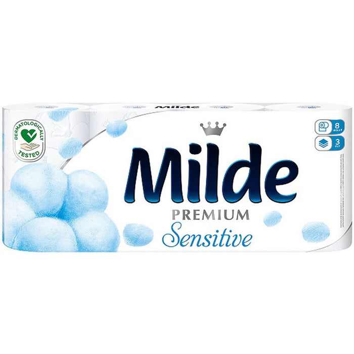 TOILET PAPER MILDE PREMIUM SENSITIVE 8 COUNT 3 LAYERS MILDE
