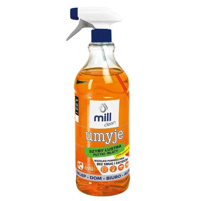 Mill Clean Wash liquid for cleaning windows glass mirrors tiles with orange scent 1.22 L - Preparations for cleaning