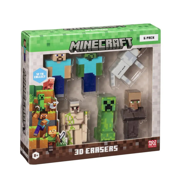 MINECRAFT 3D ERASERS - 6 PACK DELUXE BOX VER.A - CollectablesFIG-KOL<<<(Games and toys) FiguresFIG<<<ActionPL