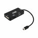 Mini DisplayPort to VGA/DVI/HDMI adapter 3 en 1 NANOCABLE 10.16.3302-BK Black - Адаптери<<<Компютър Кабели и