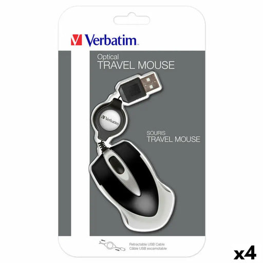 Mini Optical Mouse Verbatim Go Mini Black (4 Units) - Електроника Периферни и резервни части<<<Компютри|